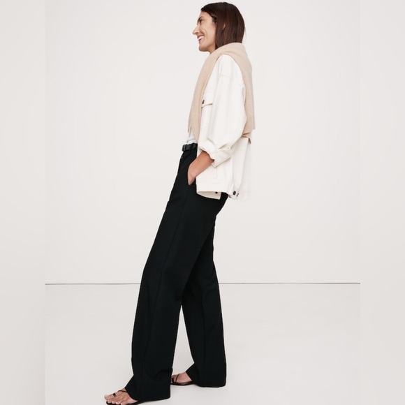 NWT Banana Republic High Rise Modern Straight Refined Black Pant Size 8. - Picture 3 of 8